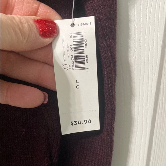 Men's Burgundy Sweater with Gray Accents - Picture 2 of 4